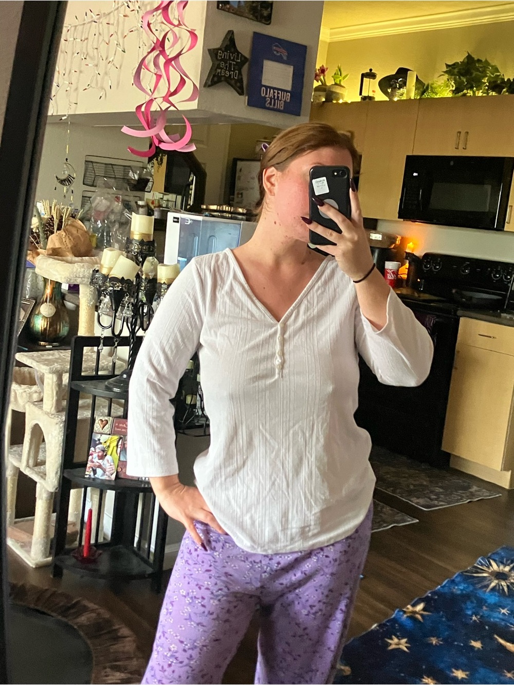 Old Navy White V-Neck Peasant Top
